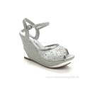 Womens Open Toe Crystal Rhinestone Platform Sandals